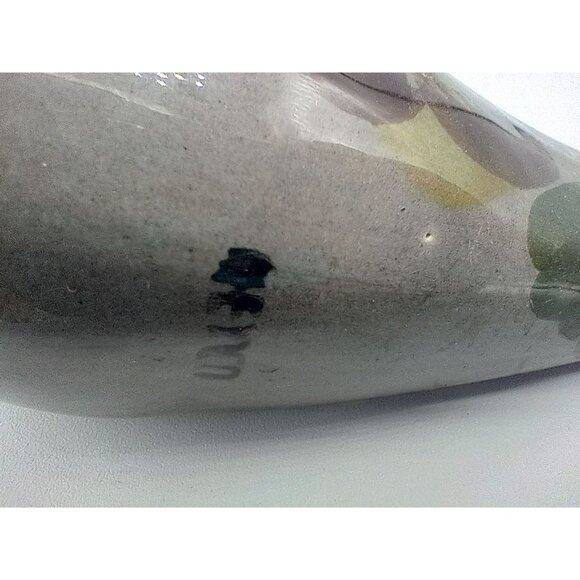 Tonala Bird Hand Painted Mexican Pottery Vintage Folk Art 3.75 Inch Flower 1960s - Picture 8 of 14